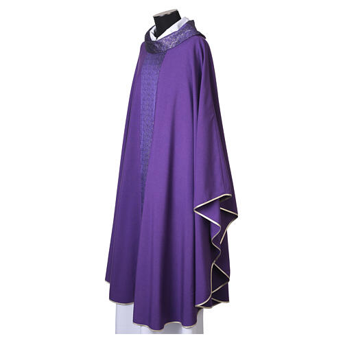 Chasuble with embroidered central orphrey and golden details 14