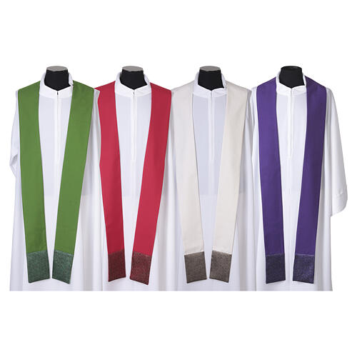 Chasuble with embroidered central orphrey and golden details 16