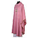Casula con calice eucaristico ricamo dalmatico rosa s4