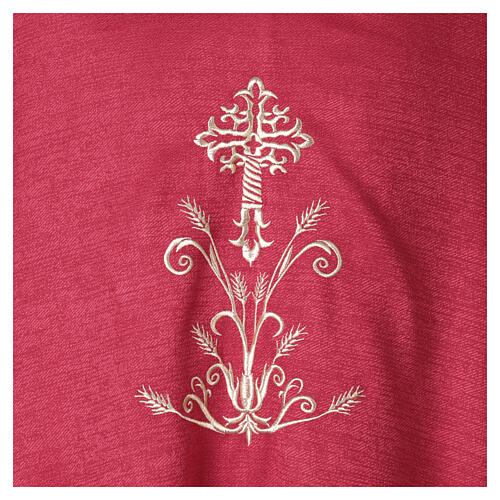 Chasuble with wheat ornament and damask cross embroidery 5
