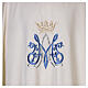 Chasuble mariale couleur ivoire broderie bleu ciel s3