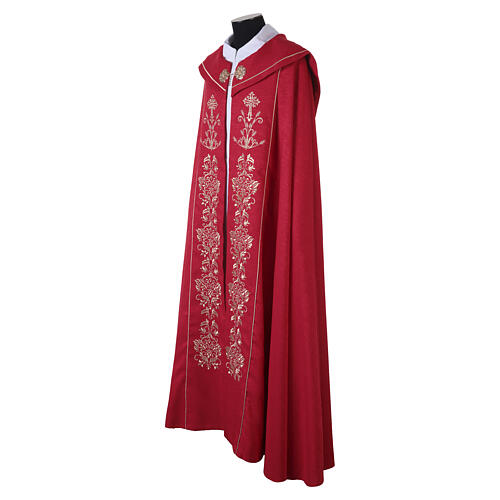 Casulla Première de damasco de seda con franja Tau y cristales de colores Confezioni Vebi 7