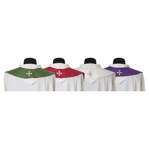 Priesterstola 100 % Polyester mit stilisierter floraler Stickerei in Goldfarbe 11