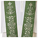 Priesterstola 100 % Polyester mit stilisierter floraler Stickerei in Goldfarbe s3
