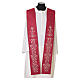 Priesterstola 100 % Polyester mit stilisierter floraler Stickerei in Goldfarbe s6