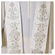 Priesterstola 100 % Polyester mit stilisierter floraler Stickerei in Goldfarbe s7