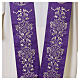 Priesterstola 100 % Polyester mit stilisierter floraler Stickerei in Goldfarbe s9
