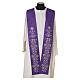 Priesterstola 100 % Polyester mit stilisierter floraler Stickerei in Goldfarbe s10