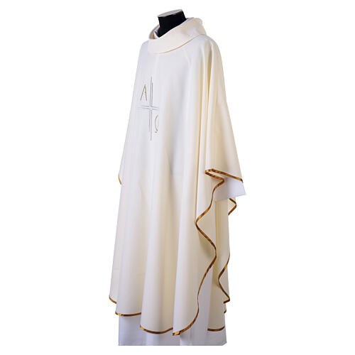 Chasuble embroidered with Alpha and Omega and silver cross 8