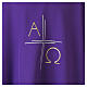 Chasuble brodée Alpha et Oméga et croix argentée s10