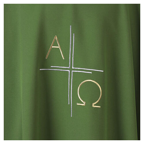 Chasuble Embroidered Alpha and Omega with Silver Cross 3