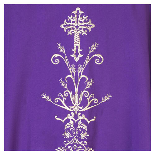 Chasuble with Floral Cross and Golden Scroll Embroidery 9