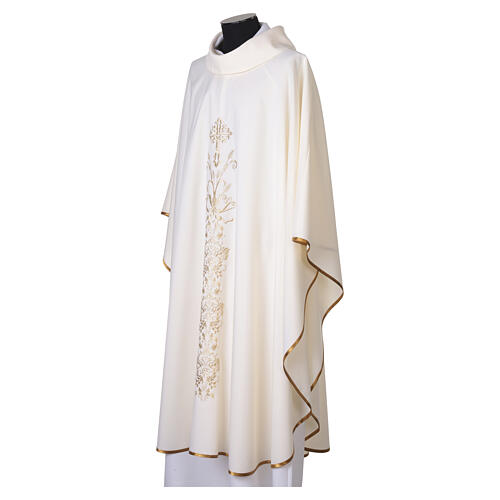 Chasuble with Floral Cross and Golden Scroll Embroidery 13