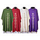Chasuble with Floral Cross and Golden Scroll Embroidery s1
