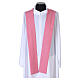 Pink liturgical chasuble with golden floral cross embroidery s7