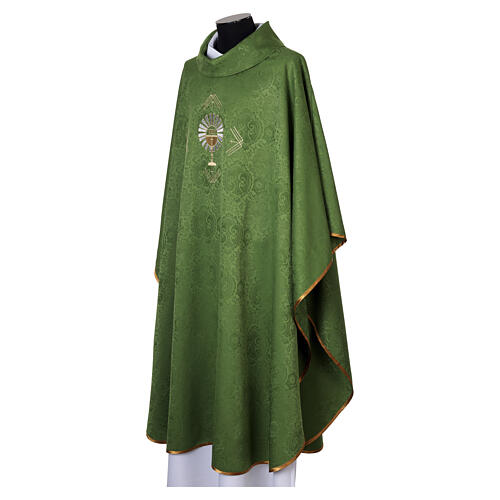 Casulla adamascada con Eucaristía JHS y estola 12