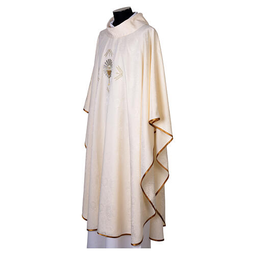 Chasuble damassée avec motif eucharistique JHS et étole 14