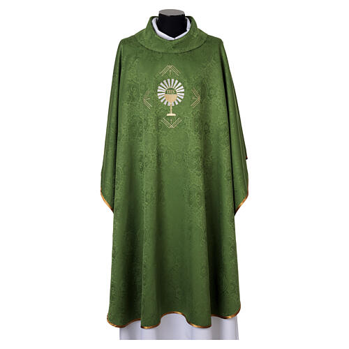 Damask chasuble with Eucharist JHS and stole 4