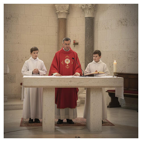 Damask chasuble with Eucharist JHS and stole 5