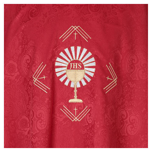 Damask chasuble with Eucharist JHS and stole 6