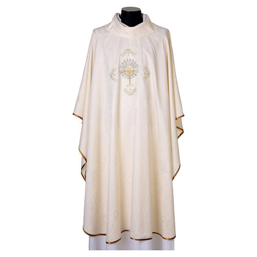 Damask chasuble with Eucharist JHS and stole 9