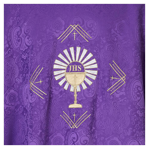 Damask chasuble with Eucharist JHS and stole 10