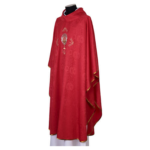 Damask chasuble with Eucharist JHS and stole 13