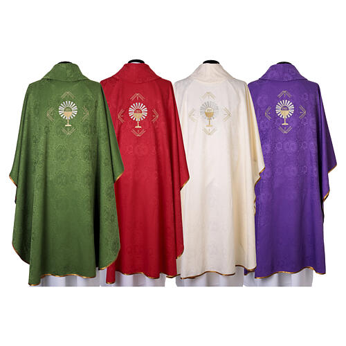 Damask chasuble with Eucharist JHS and stole 16