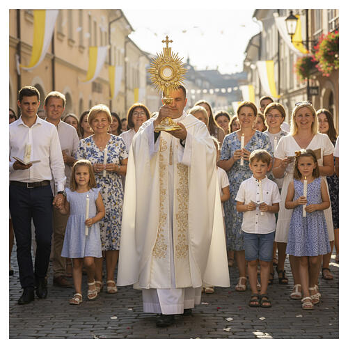 Ivory satin cope with golden floral decorations 4