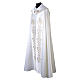 Ivory satin cope with golden floral decorations s6