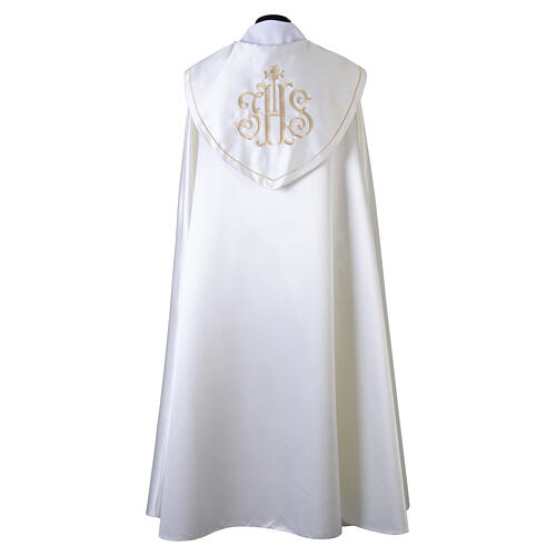 Ivory satin liturgical cope with gold floral embroidery 8