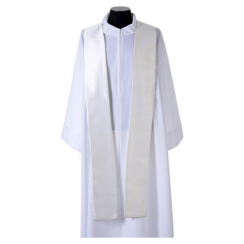 Ivory satin liturgical cope with gold floral embroidery 9