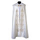 Ivory satin liturgical cope with gold floral embroidery s1