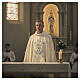 Ivory damask Marian chasuble with ring collar s2