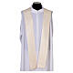 Ivory damask Marian chasuble with ring collar s7