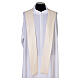 Chasuble ivoire damassée fil bleu ciel marial s8