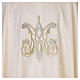 Ivory damask Marian chasuble with light blue thread s3