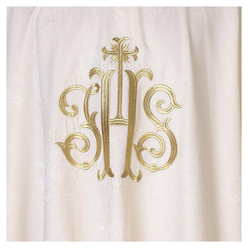 Damask chasuble with gold JHS embroidery 7
