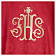 Chasuble JHS damassée avec broderies dorées s5