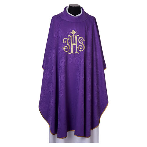 Casula JHS adamascada com bordados em fio dourado 10