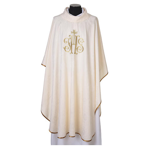 Damask JHS Chasuble with Gold Embroidery 8