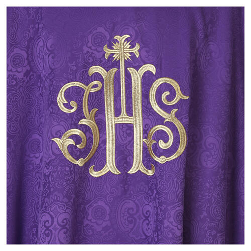 Damask JHS Chasuble with Gold Embroidery 9