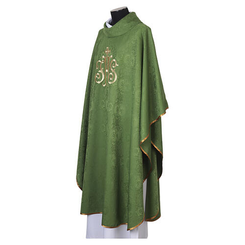 Damask JHS Chasuble with Gold Embroidery 11