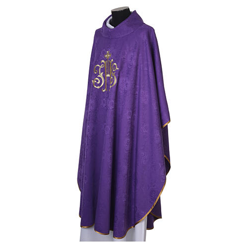 Damask JHS Chasuble with Gold Embroidery 14