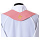 Casulla rosa 100% poliéster entorchado bordado floral Gamma s7