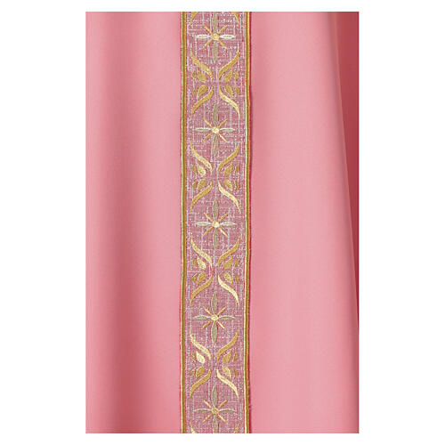 Casula rosa 100% poliestere gallone ricamo floreale Gamma 2