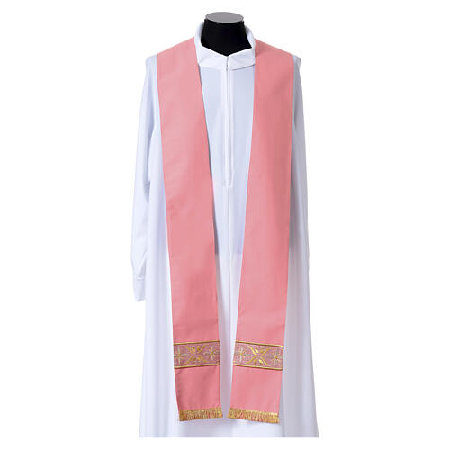 Pink Chasuble 100% Polyester with Floral Embroidered Gallon by Gamma 5
