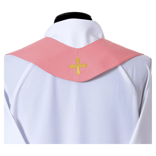 Pink Chasuble 100% Polyester with Floral Embroidered Gallon by Gamma 7