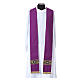 Chasuble couleur aubergine 100% polyester Gamma bande florale s5