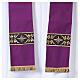 Chasuble couleur aubergine 100% polyester Gamma bande florale s6